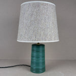 Green Ridged Small Tapered Lamp