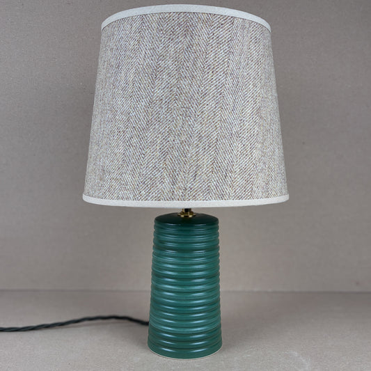 Green Ridged Small Tapered Lamp