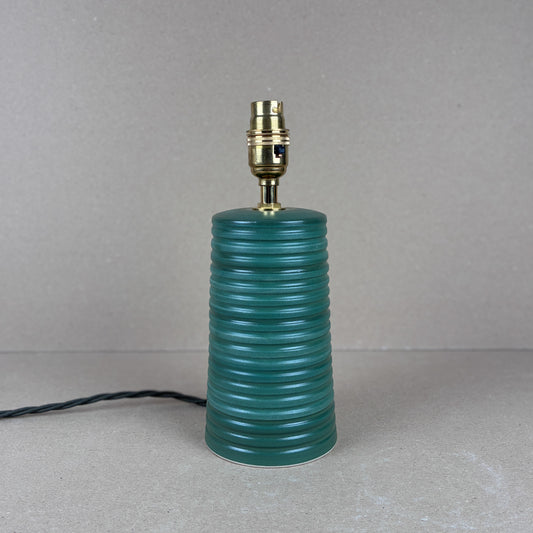 Green Ridged Small Tapered Lamp