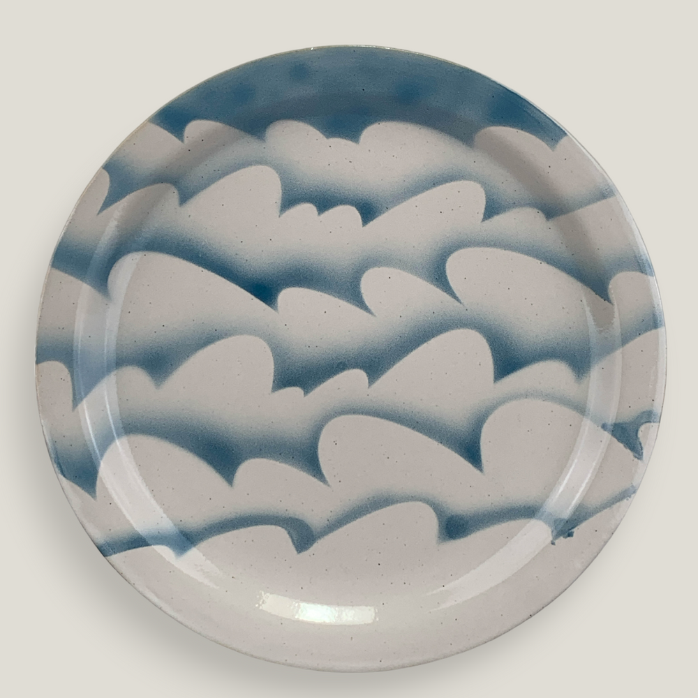 Morning Light Limited Edition Serving Plate Blue & Charcoal Set by Jack Fletcher