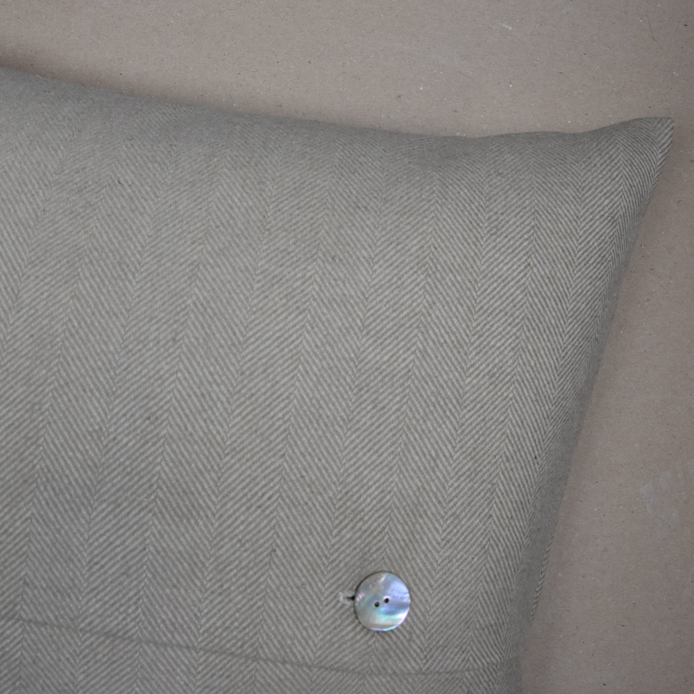 Wren Highland Tweed Button Cushion Cover