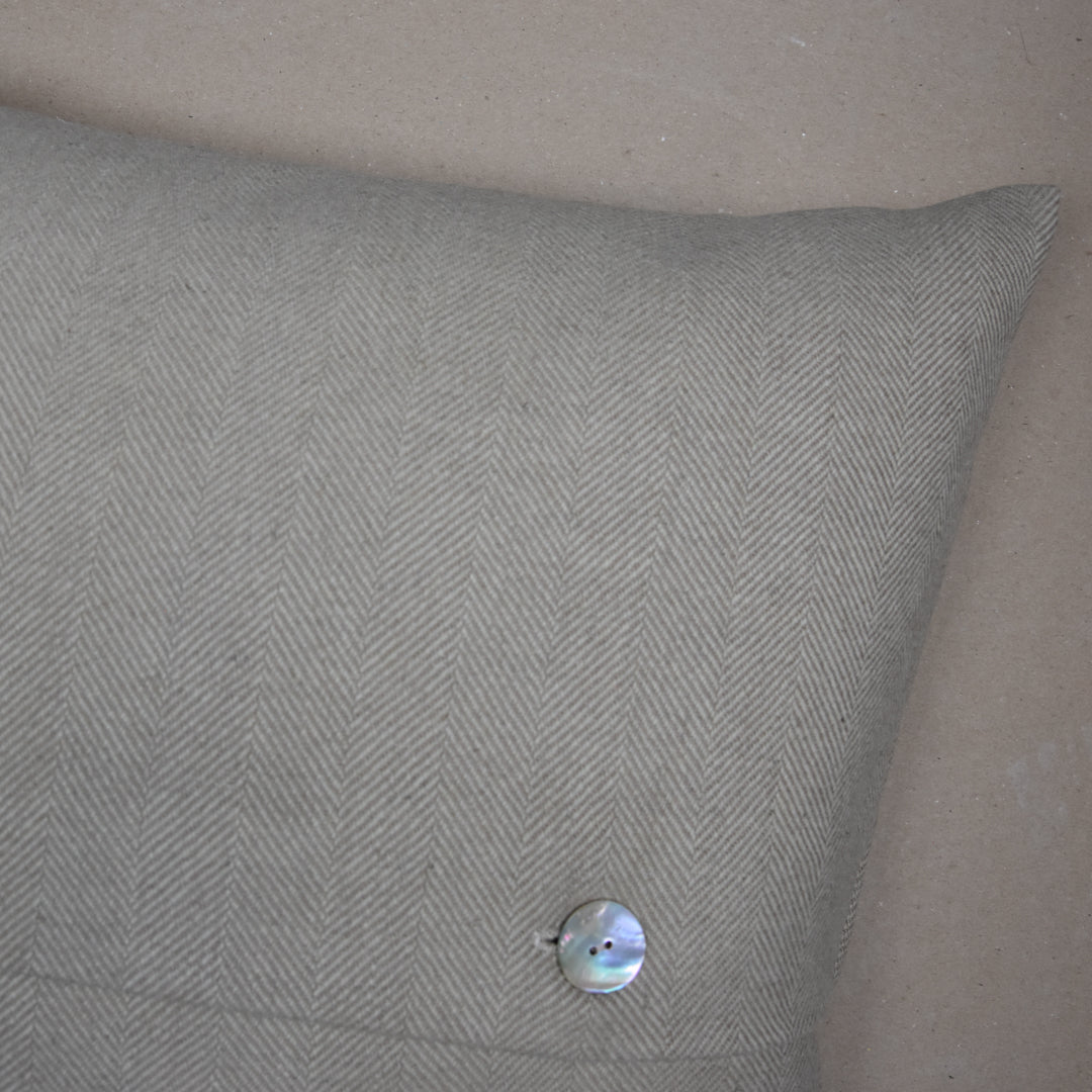 Wren Highland Tweed Button Cushion Cover