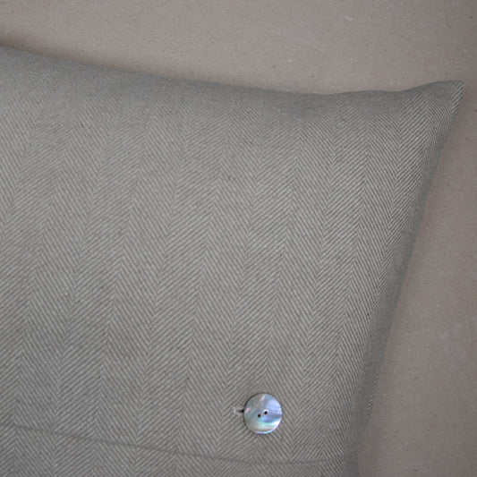 Wren Highland Tweed Button Cushion Cover