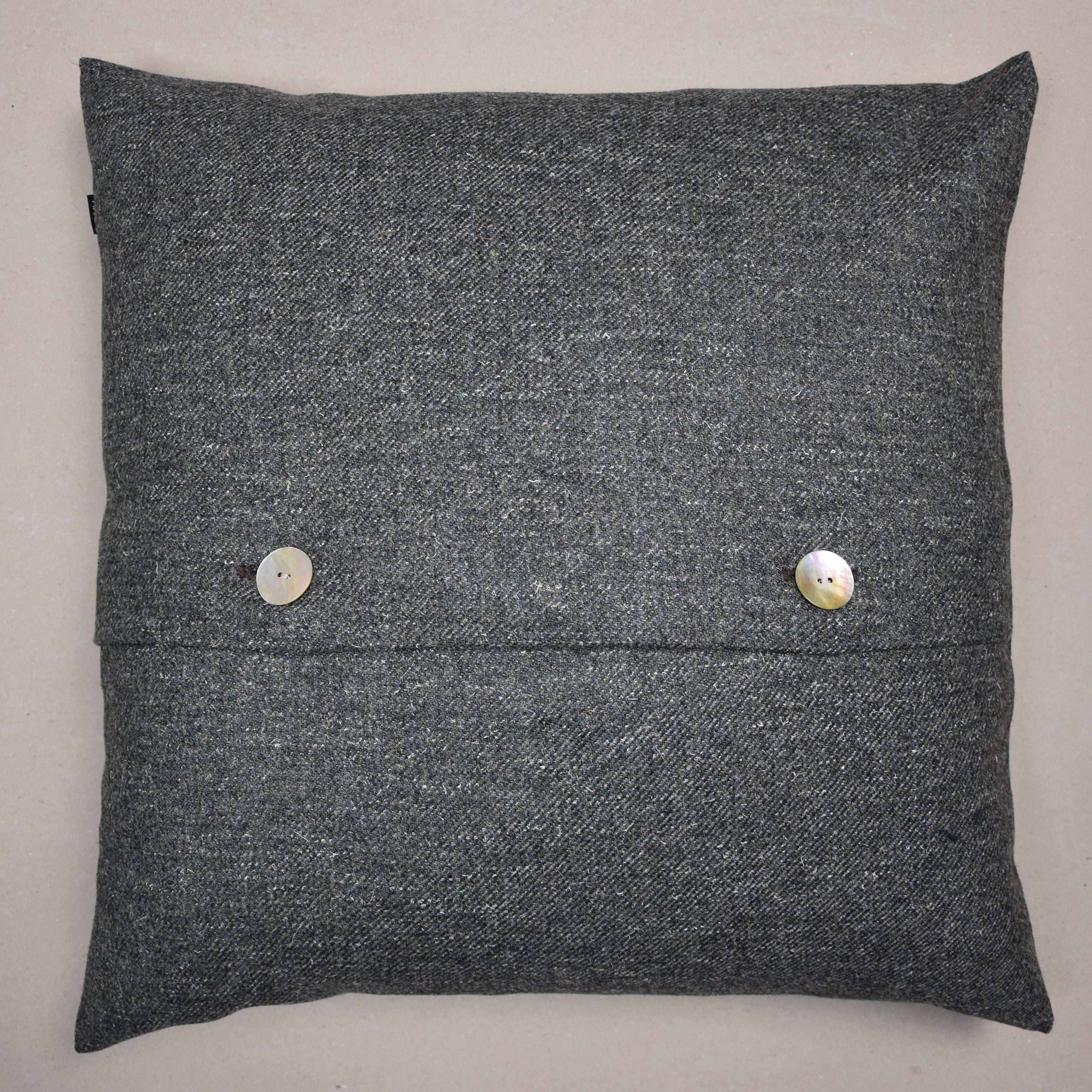 Zinc Highland Tweed Button Cushion Cover – ANTA