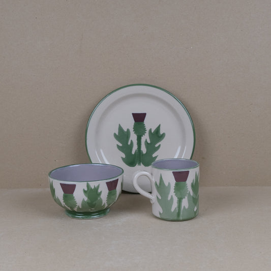 Cream Thistle 3 Piece Dinner Set