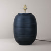 Black Ridged Large Table Lamp