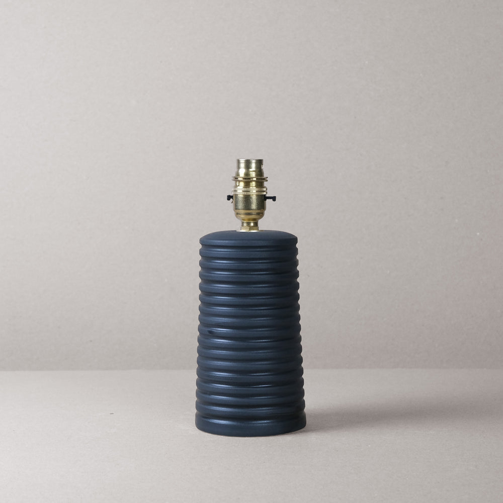 Black Ridged Small Tapered Lamp
