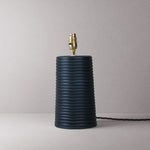 Black Ridged Large Tapered Lamp