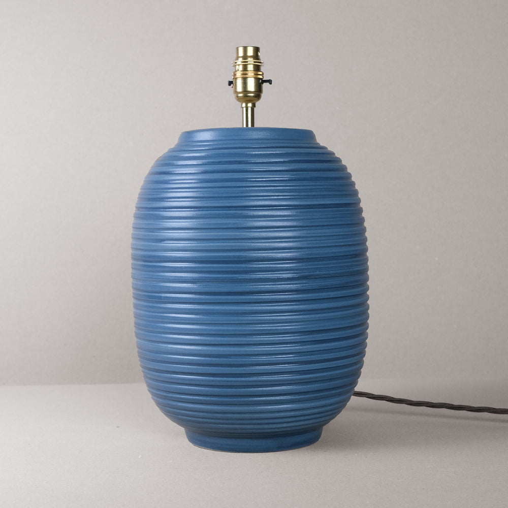 Blue Ridged Large Table Lamp