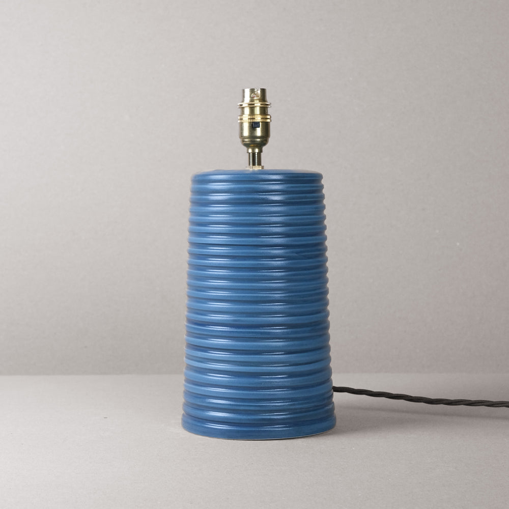 Blue Ridged Large Tapered Lamp