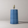 Blue Ridged Large Tapered Lamp