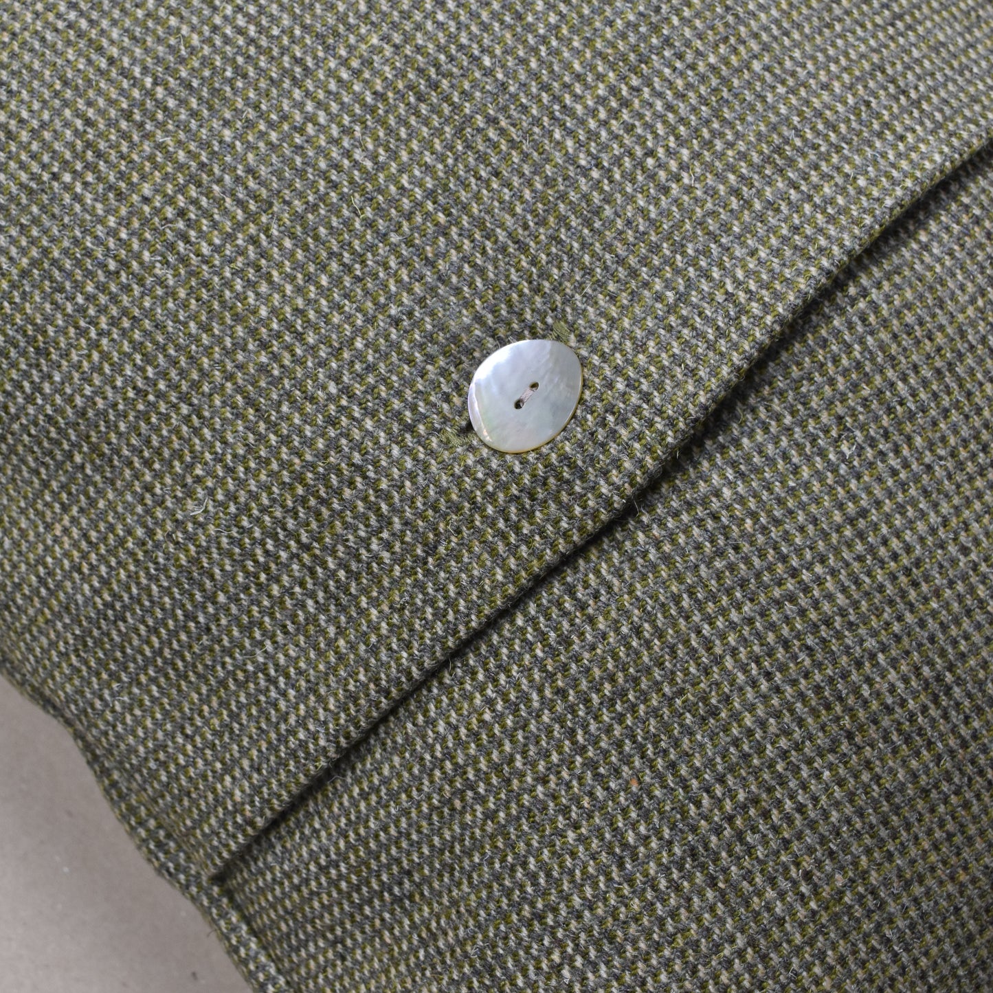 Brora Highland Tweed Button Cushion