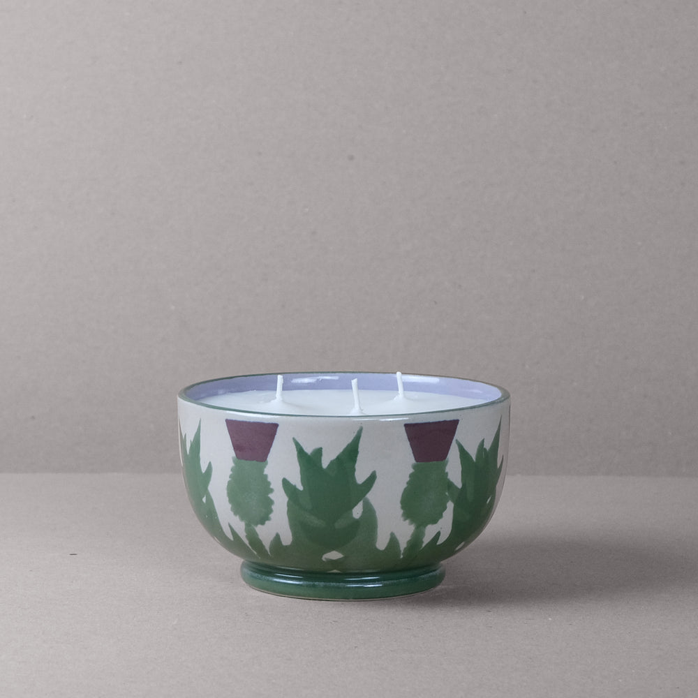Cream Thistle Large Candle Bowl