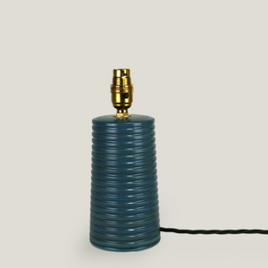 Blue Ridged Small Tapered Lamp