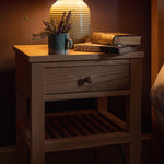Oak Side Table with Drawer
