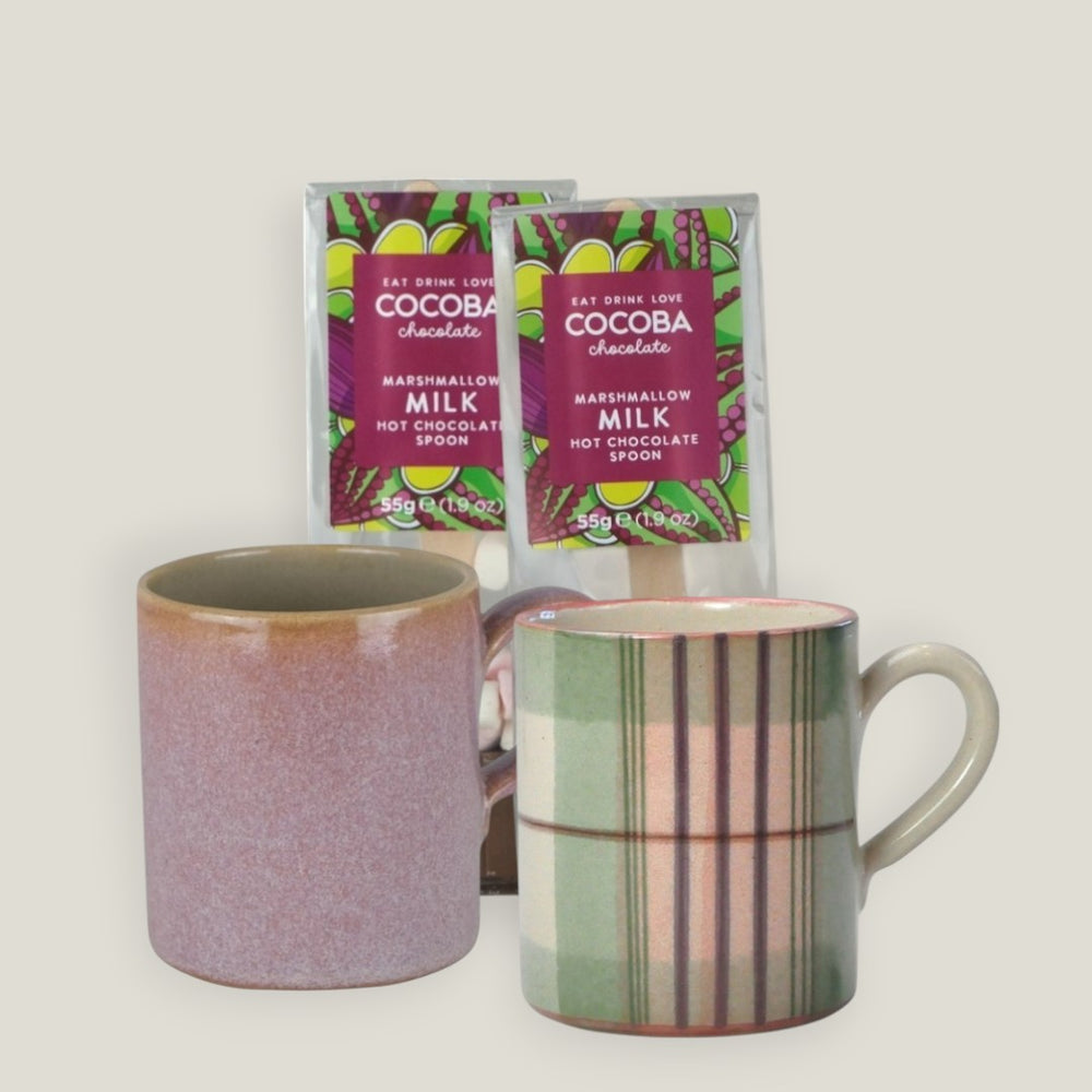 Ochil & Rustic Heather Medium Mug Pair With Chocolate Stirrers