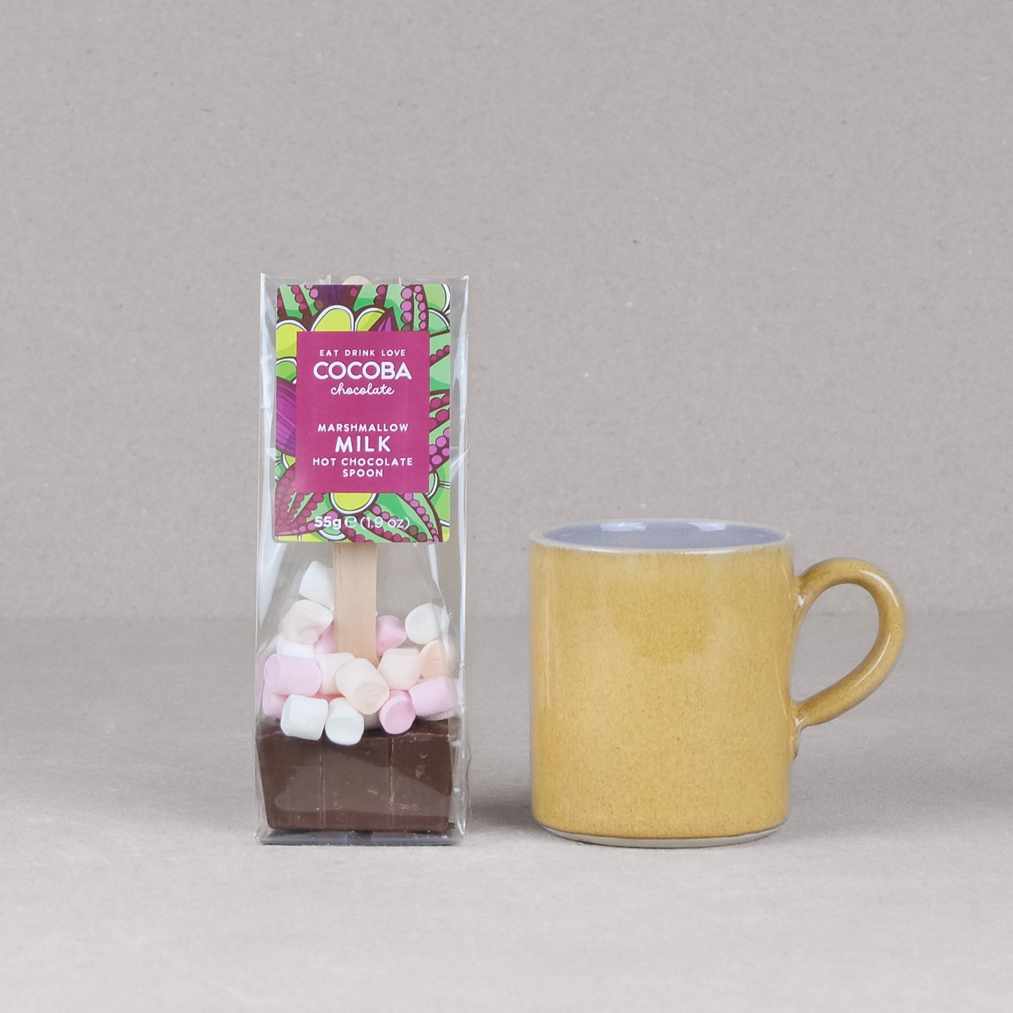 Canary Medium Mug With Hot Chocolate Stirrer