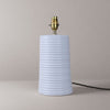 White Ridged Large Tapered Lamp