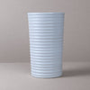 White Ridged Large Vase