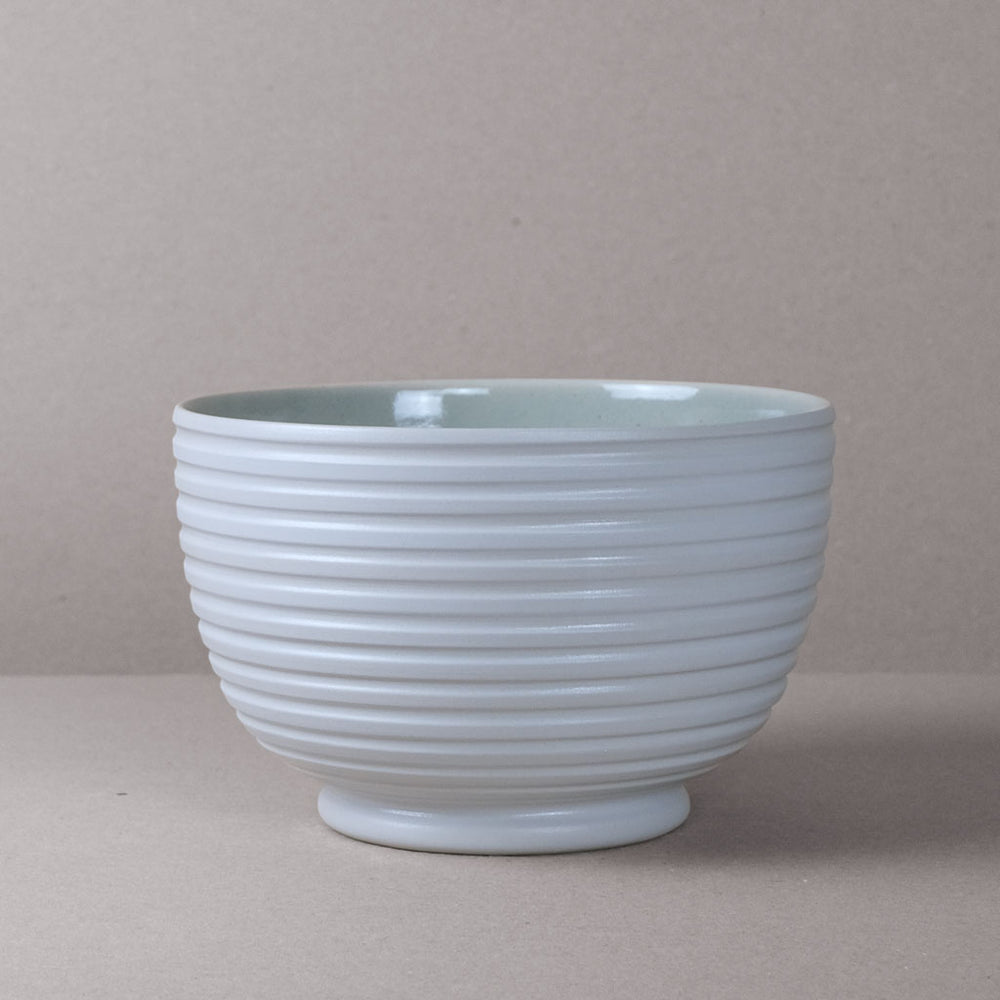White Ridged Salad Bowl