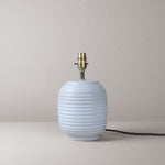 White Ridged Small Table Lamp