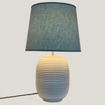 White Ridged Large Table Lamp