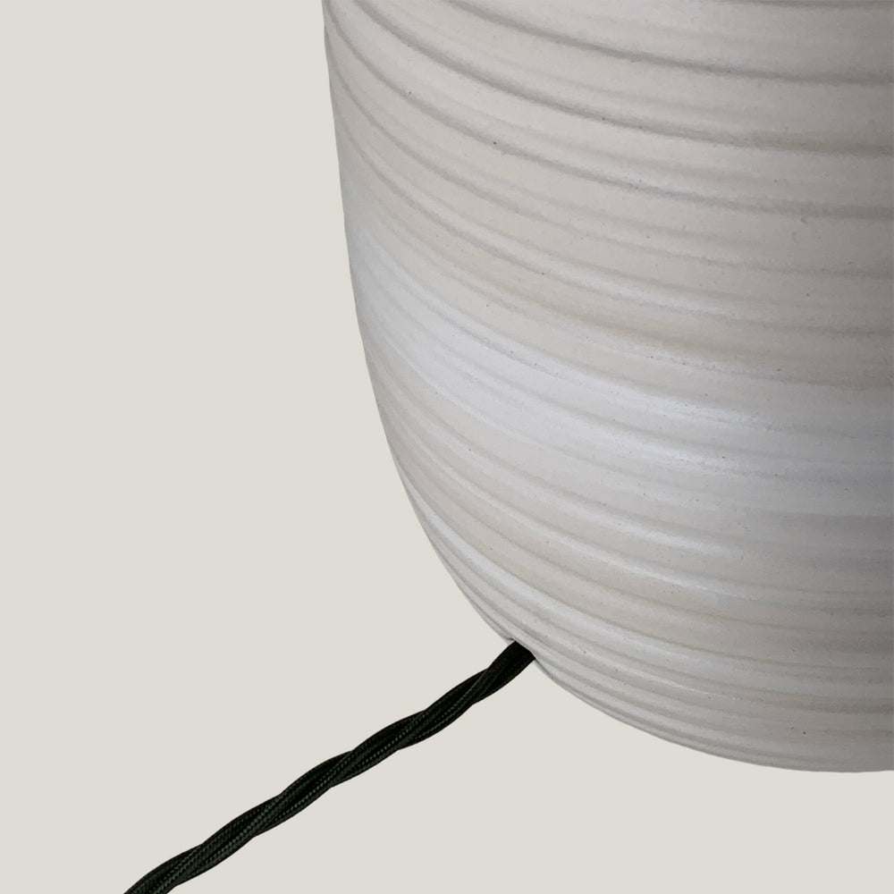White Ridged Large Table Lamp