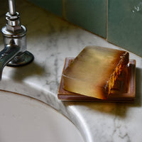 Rustic Heather Soap Dish with 2 Bars of Soap