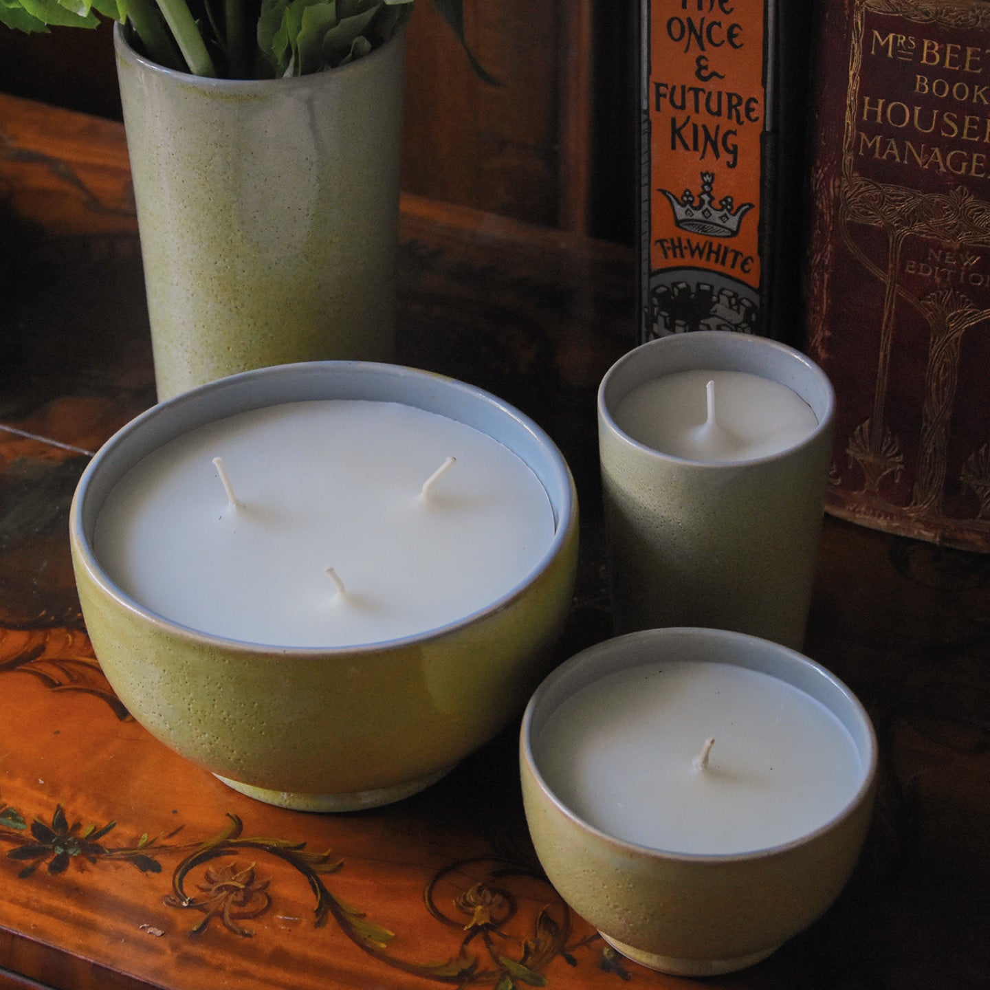 Teal Large Candle Bowl